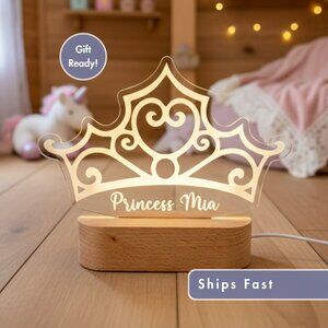 Princess Night Light – Personalized LED Name Lamp for Kids Bedroom